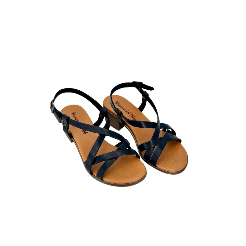 50 Heel Sandal In Black Leather