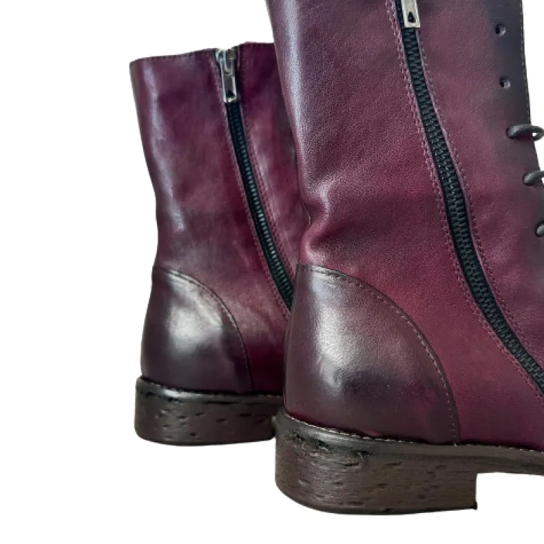 Amphibian In Burgundy Dipped Leather Blake Stitched