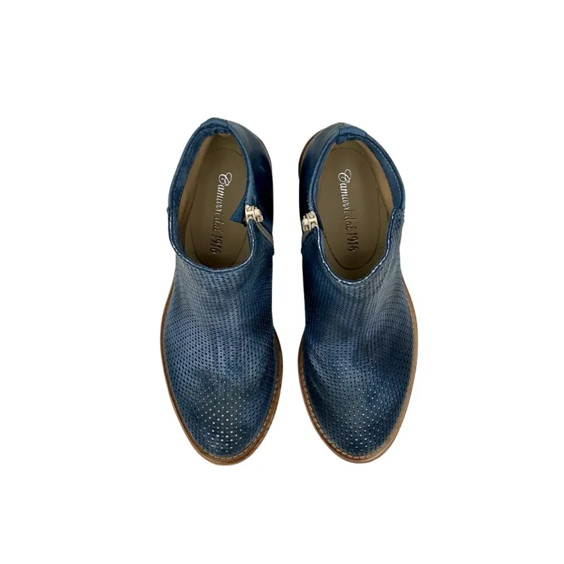 Ankle Boot In Brushed Nubuck Leather Jeans With Zip