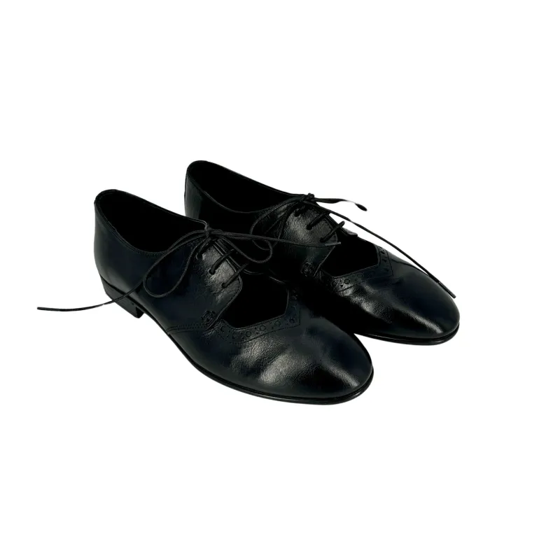 Artisan Lace-up In Black Dipped Leather Camarri 1916
