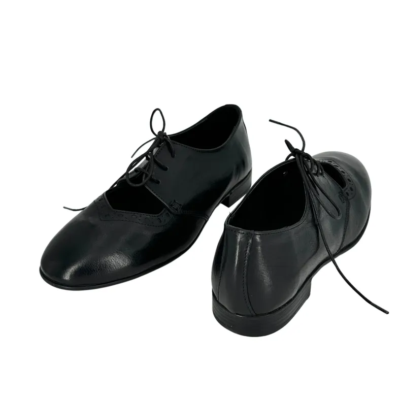 Artisan Lace-up In Black Dipped Leather Camarri 1916