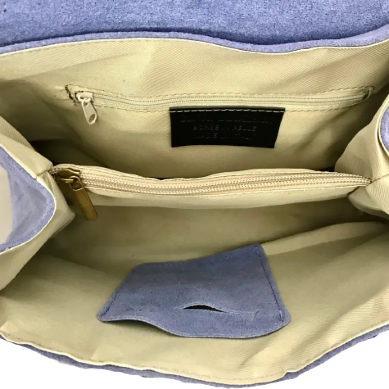 Bag With Fringes And Suede Shoulder Strap