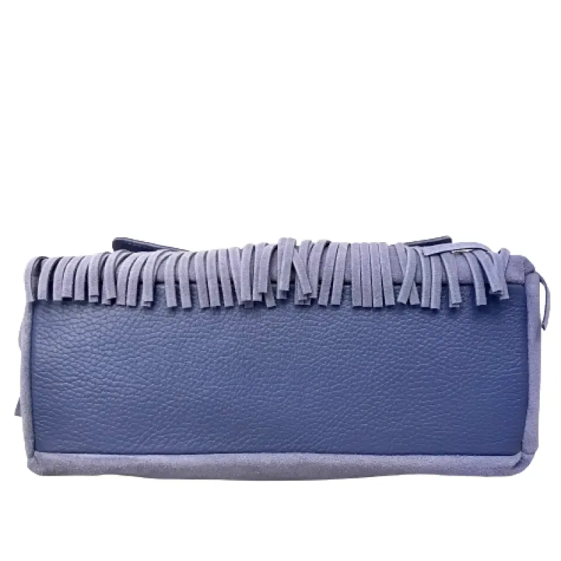 Bag With Fringes And Suede Shoulder Strap