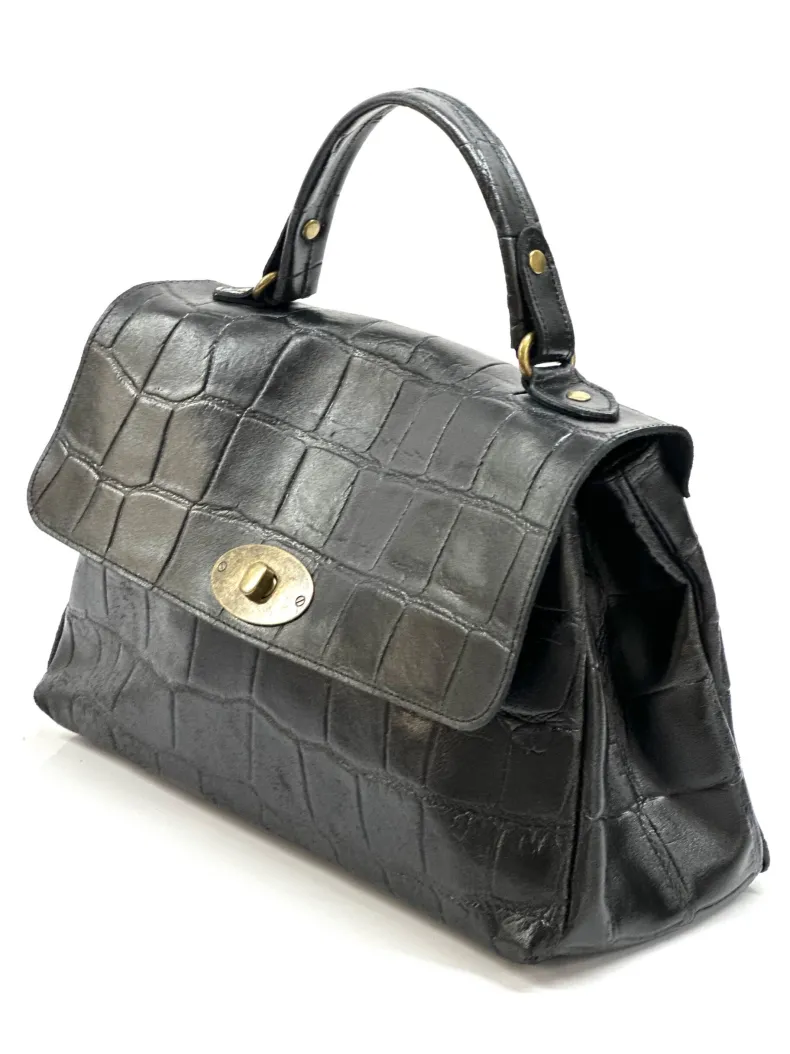 Betty – Crocodile Leather Postman