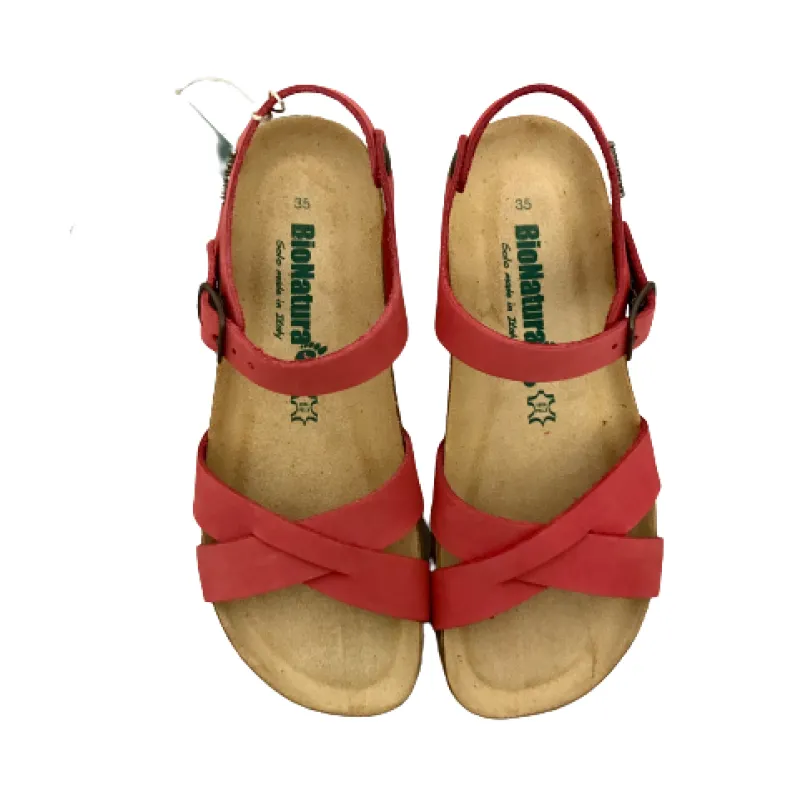 Bionatura Sandal In Coral Leather