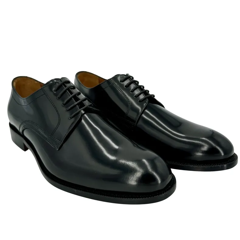 Black Abrasive Handcrafted Lace-up Stitched Blake