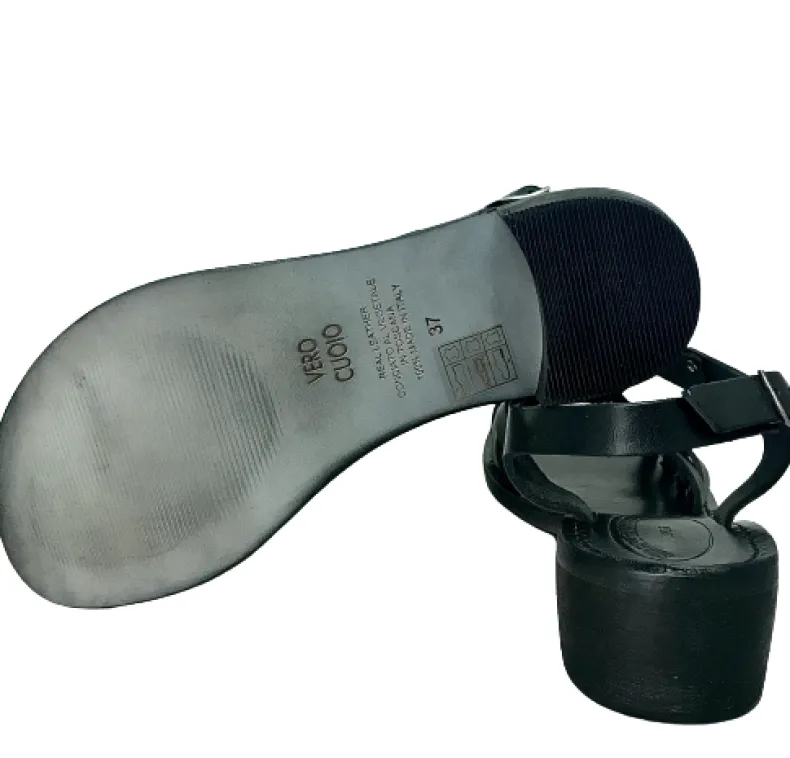 Black Leather Sandal Mod. 5112