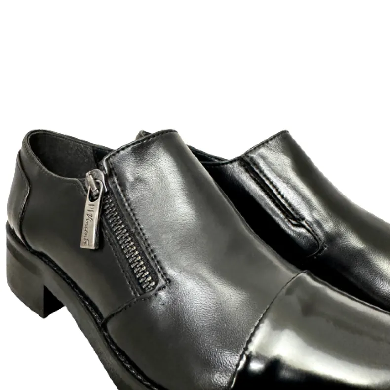 Black Leather Shoe With PFV Abraded Toe