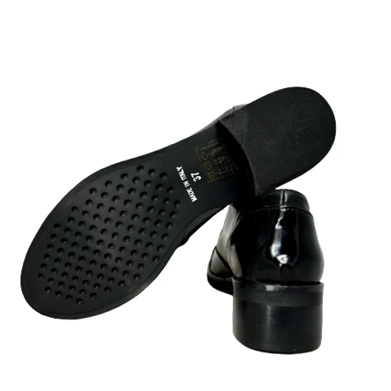Black Leather Shoe With PFV Abraded Toe