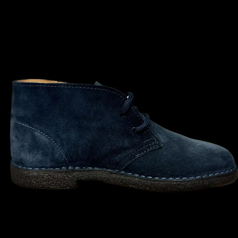 Blue Artisan Ankle Boot With Leather Interior