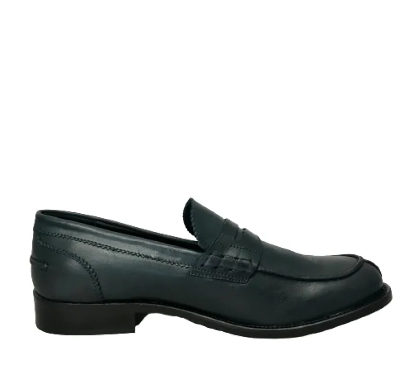 Blue College Moccasin Stitched Blake