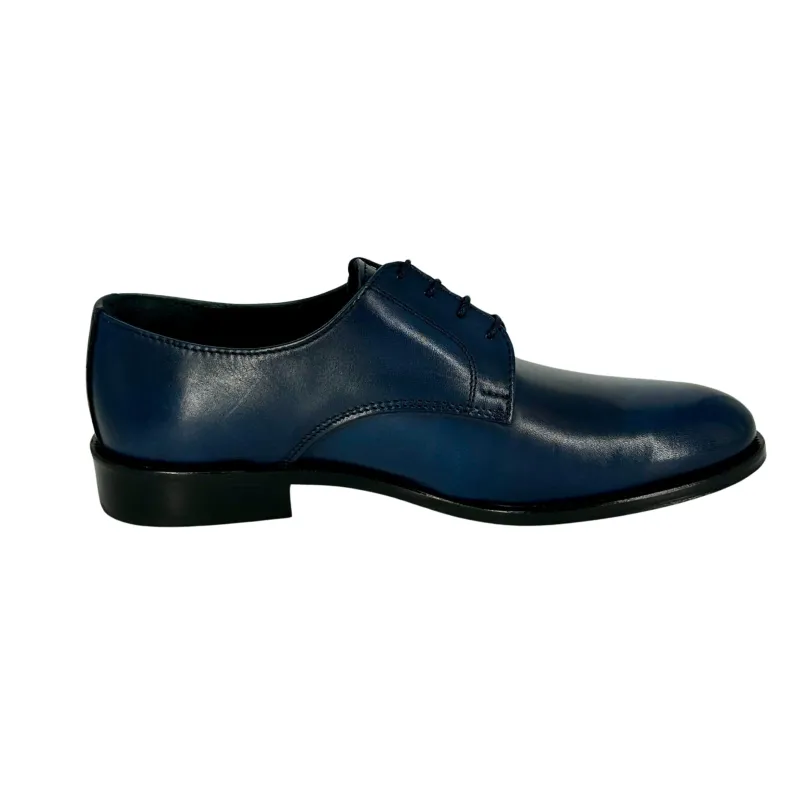 Blue Derby Lace-up, Smooth Upper With Blake Construction