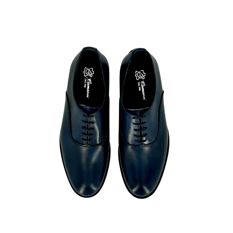 Blue Oxford Lace-up Shoes With Smooth Upper And Blake Construction