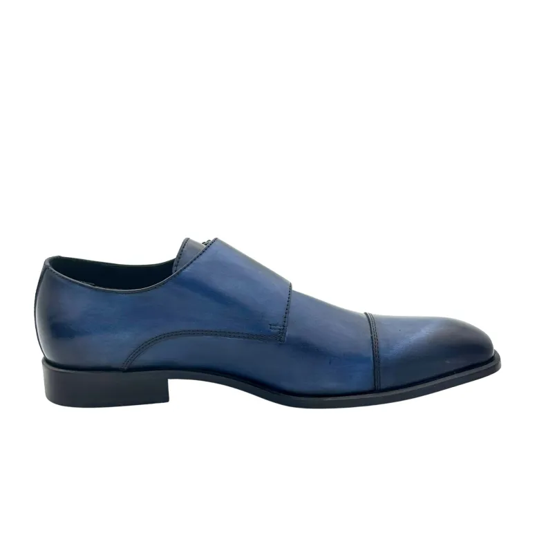 Blue Shaded Double Buckle Shoe