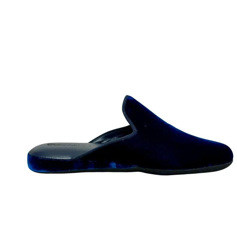Blue Velvet Slipper / Bedside Rug With Personalized Initials