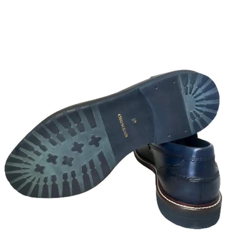 Blue Woven College Moccasin