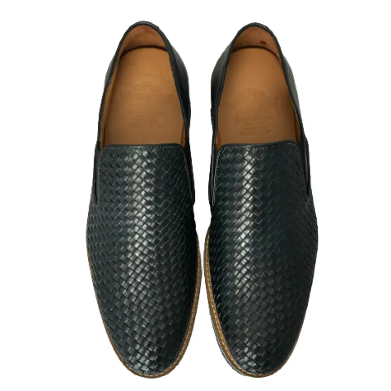 Blue Woven Moccasin