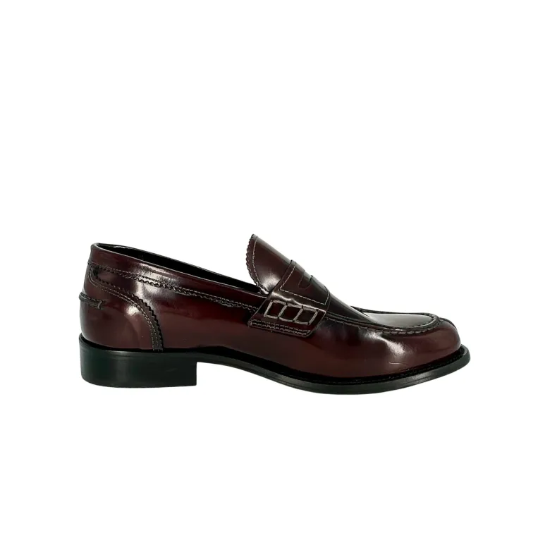 Burgundy Brushed College Moccasin Stitched Blake