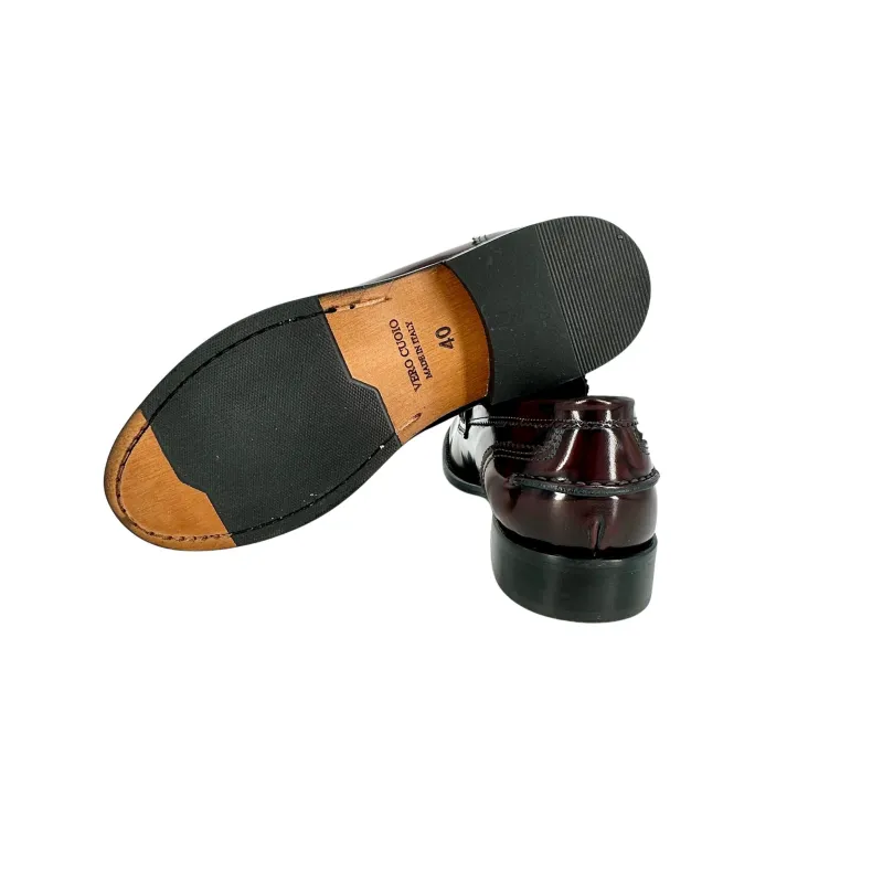 Burgundy Brushed College Moccasin Stitched Blake