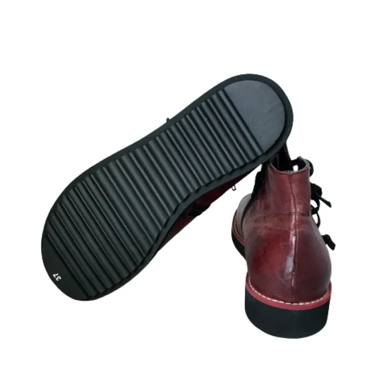 Burgundy Leather Sneakers