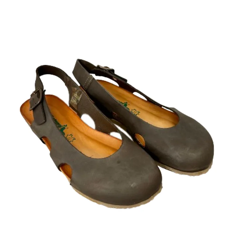 Closed Toe Bionatura Sandal In Dark Brown Oiled Leather