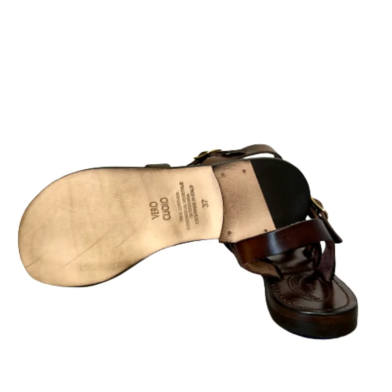 Dark Brown Leather Sandal Mod. 9933