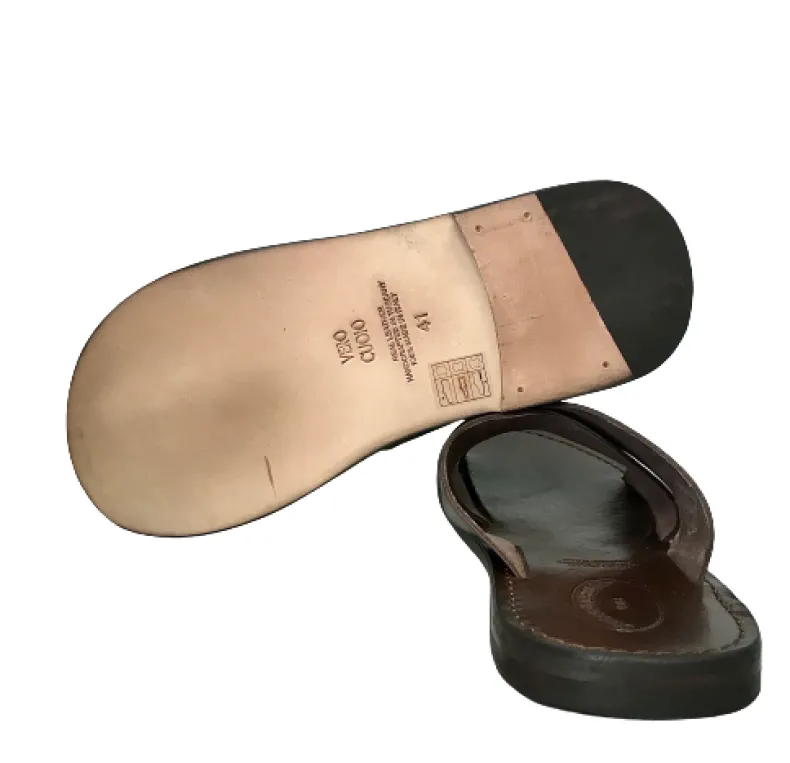 Dark Brown Leather Slipper Mod.7046