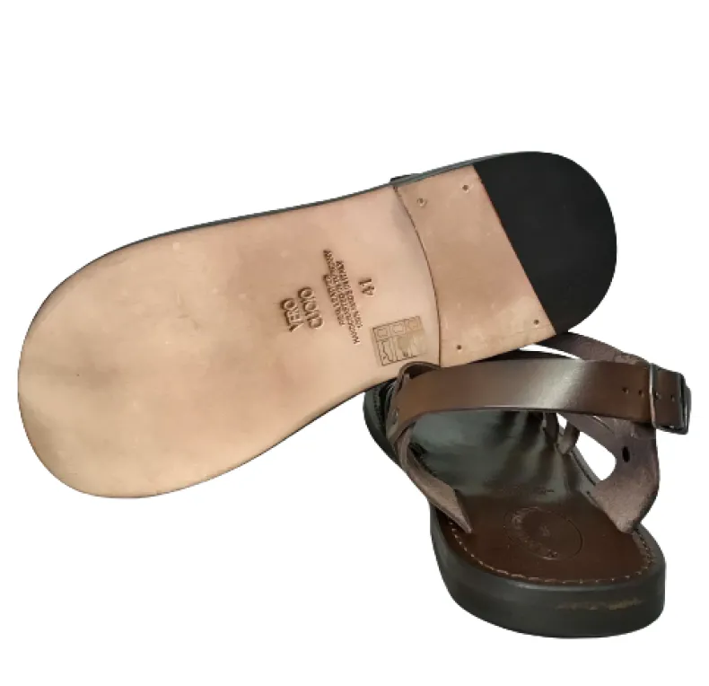 Dark Brown Leather Sandal Mod. 7001
