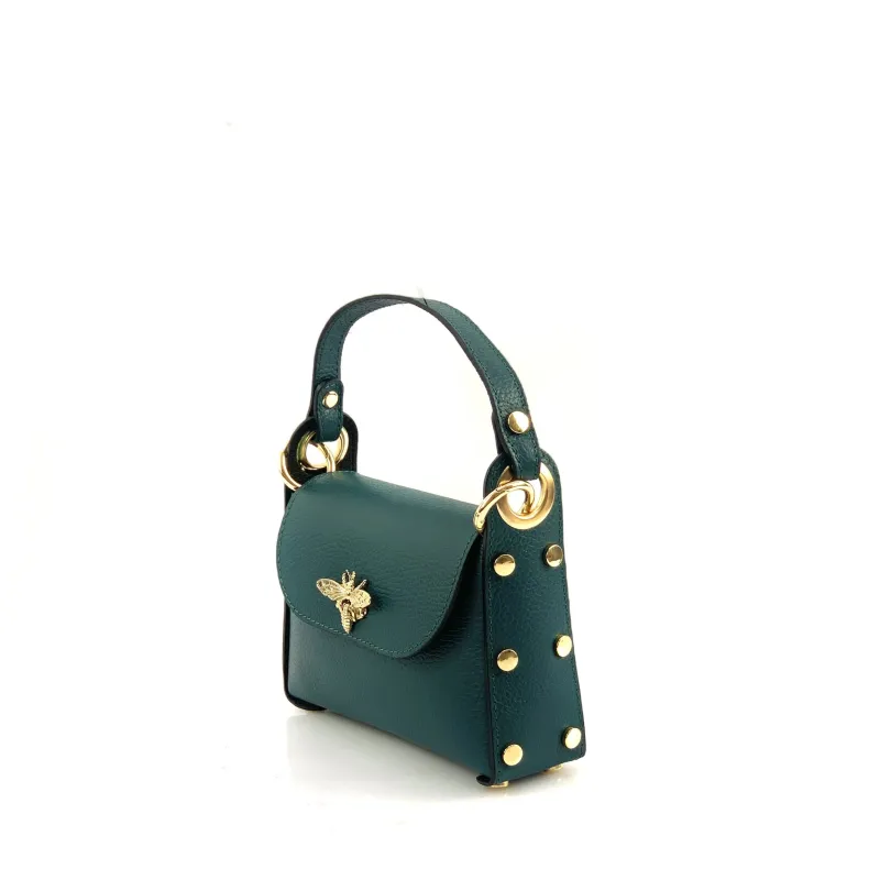 Elegant Calfskin Handbag With Dragonfly Closure