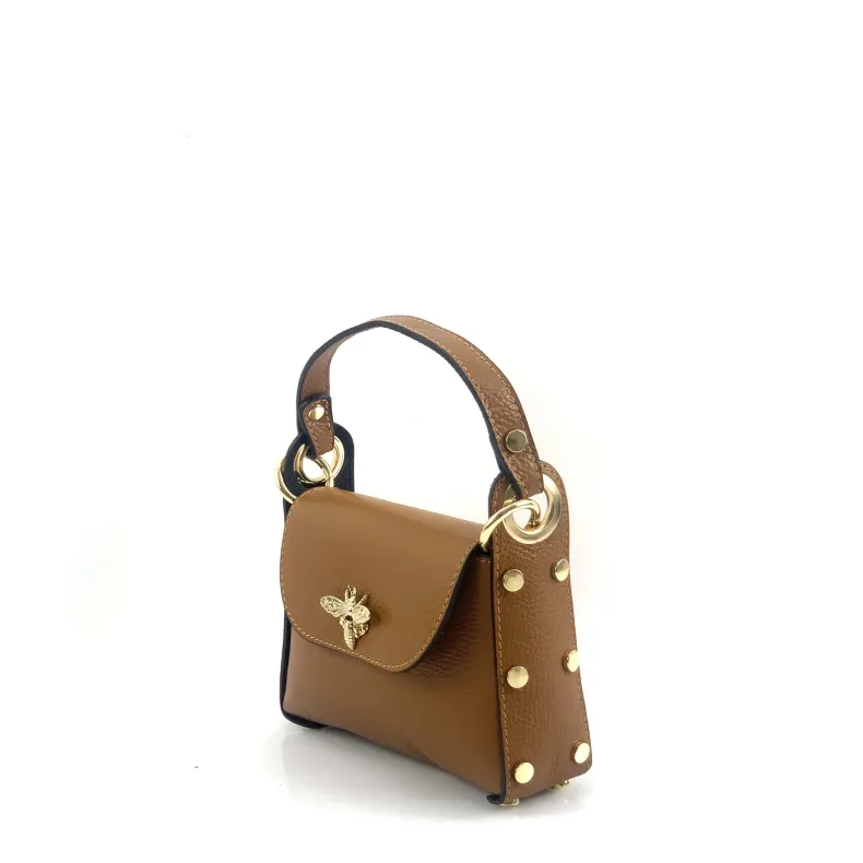 Elegant Calfskin Handbag With Dragonfly Closure