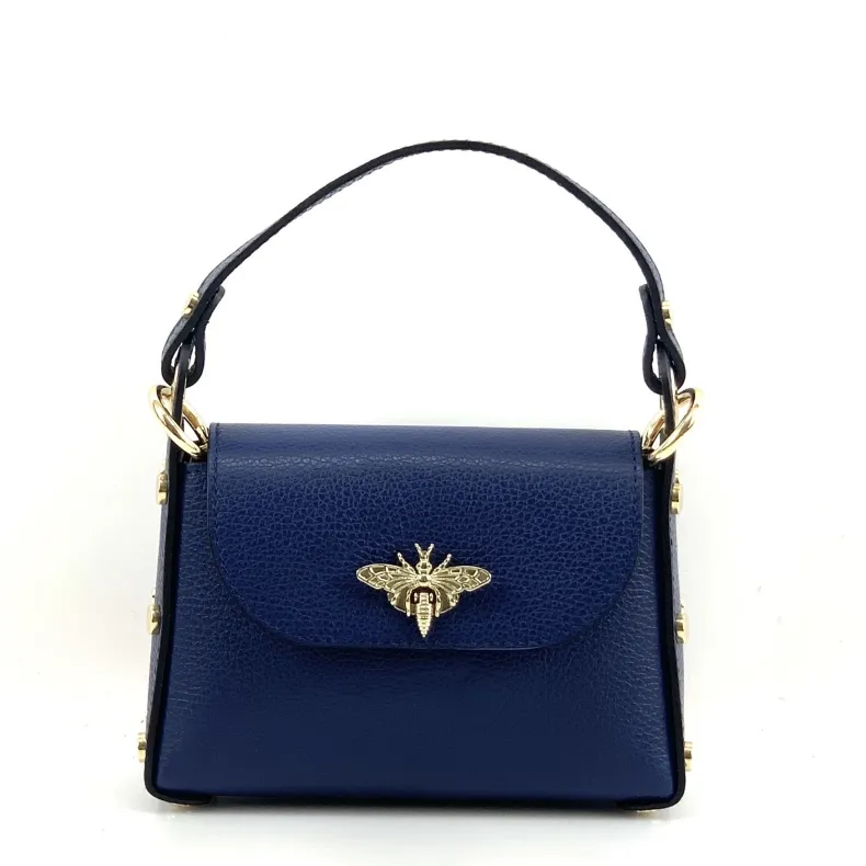 Elegant Calfskin Handbag With Dragonfly Closure