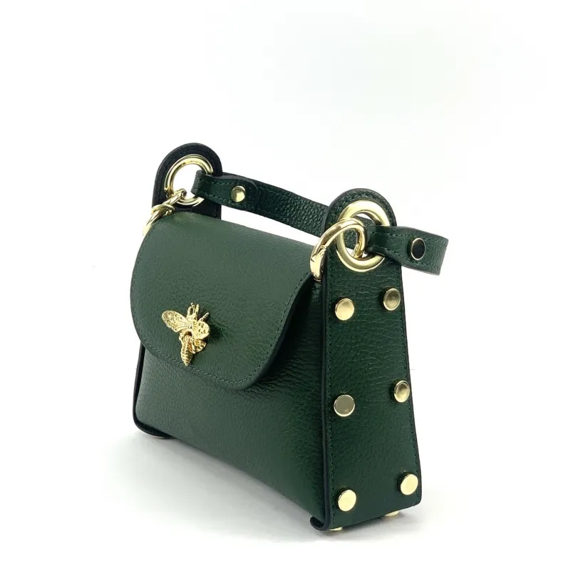 Elegant Calfskin Handbag With Dragonfly Closure