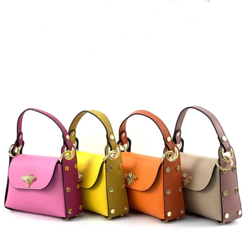 Elegant Calfskin Handbag With Dragonfly Closure