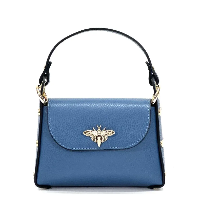 Elegant Calfskin Handbag With Dragonfly Closure