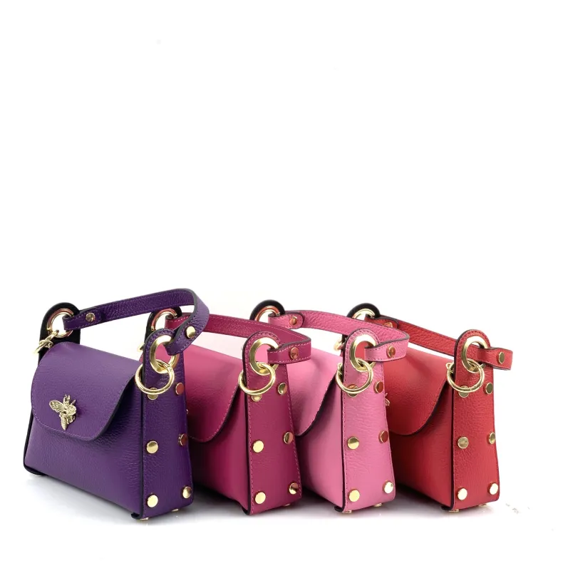 Elegant Calfskin Handbag With Dragonfly Closure
