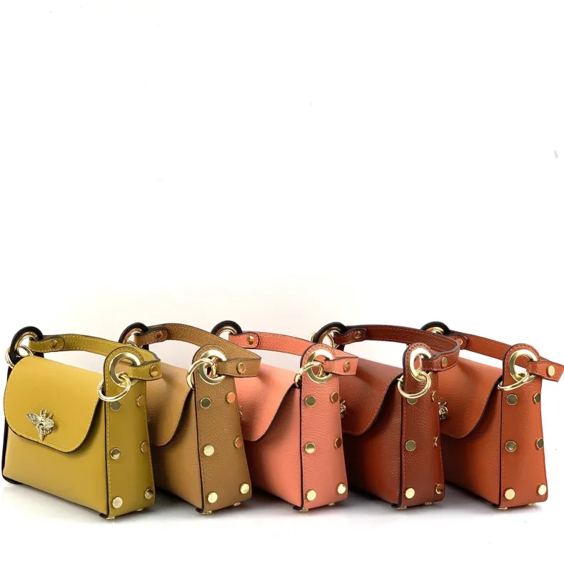Elegant Calfskin Handbag With Dragonfly Closure