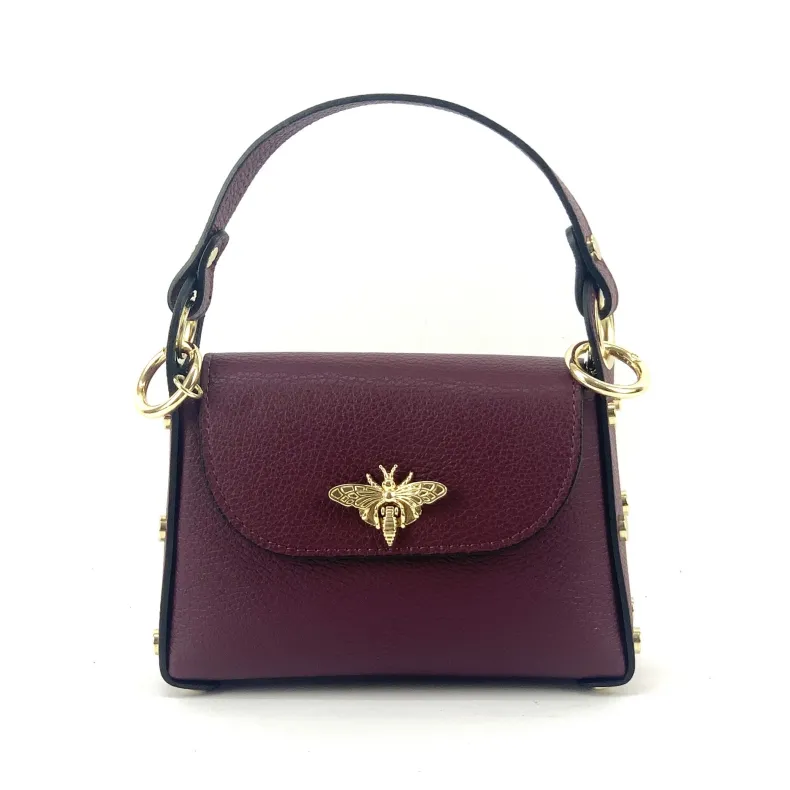 Elegant Calfskin Handbag With Dragonfly Closure