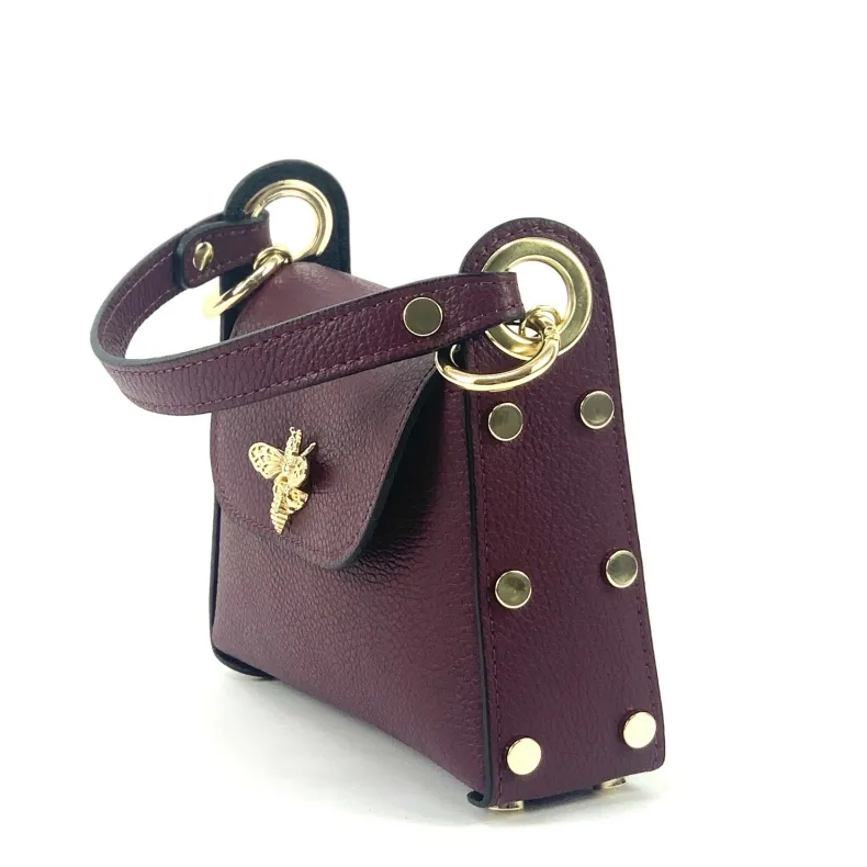 Elegant Calfskin Handbag With Dragonfly Closure