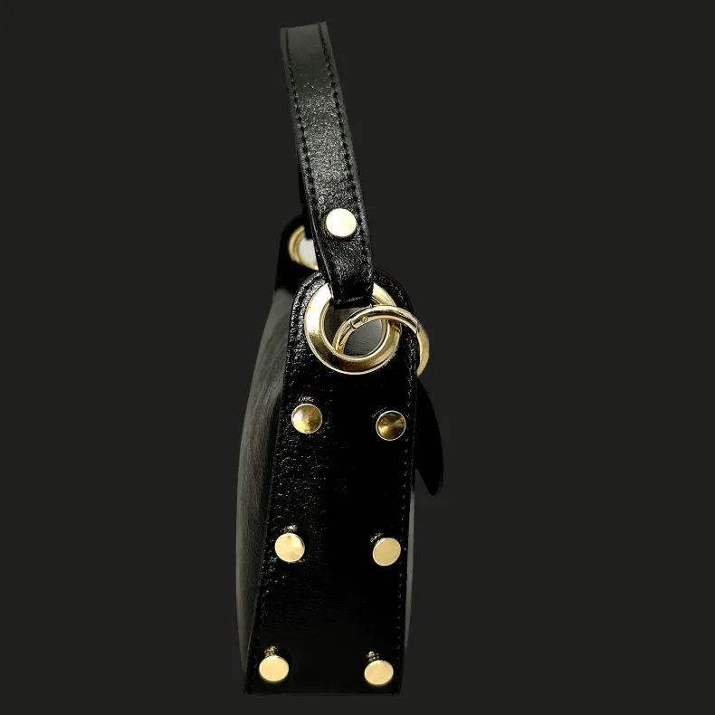 Elegant Handbag In Metallic Leather