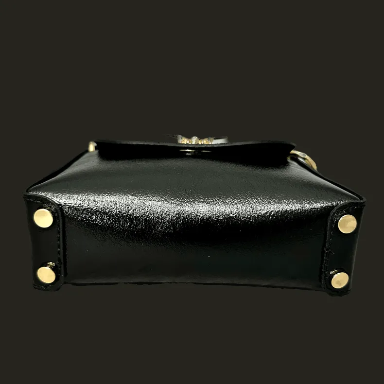 Elegant Handbag In Metallic Leather