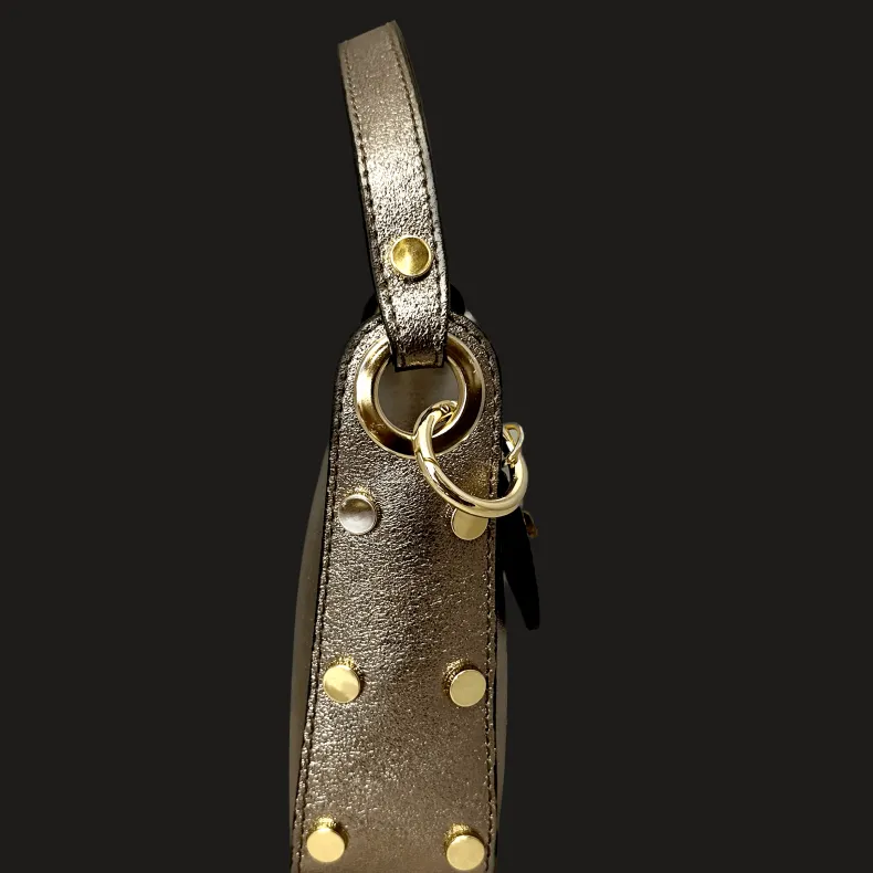 Elegant Handbag In Metallic Leather