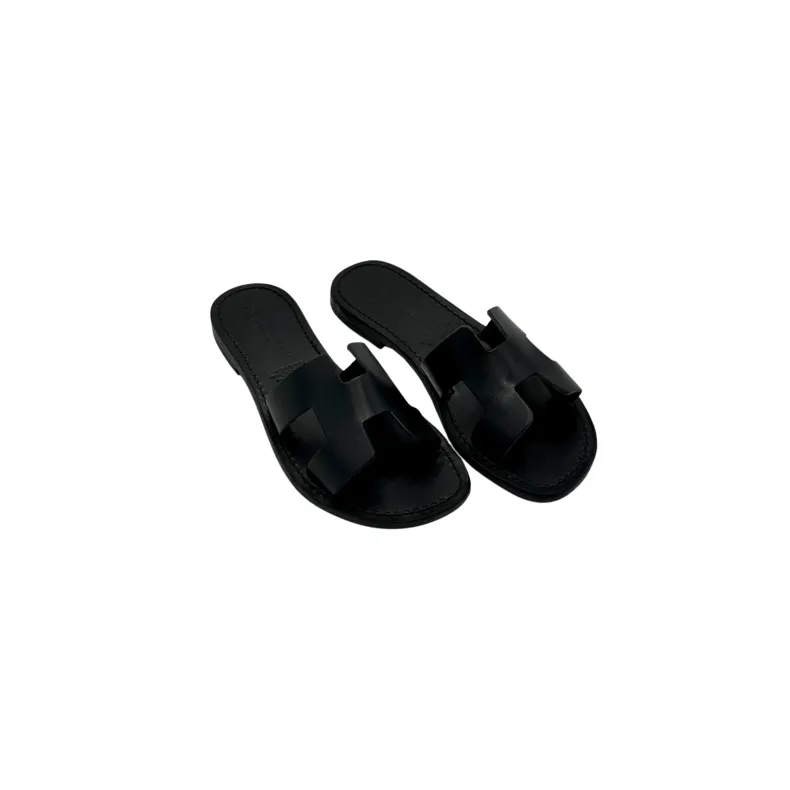 Elena – Black Leather Slipper Mod. Hermès