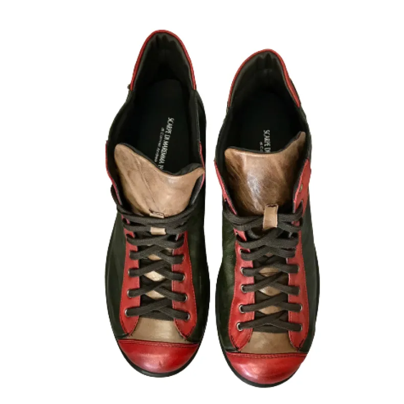 Green / Red / Taupe Boot