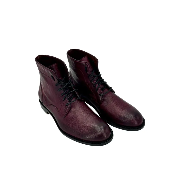 Handcrafted Amphibian In Burgundy Buffalo