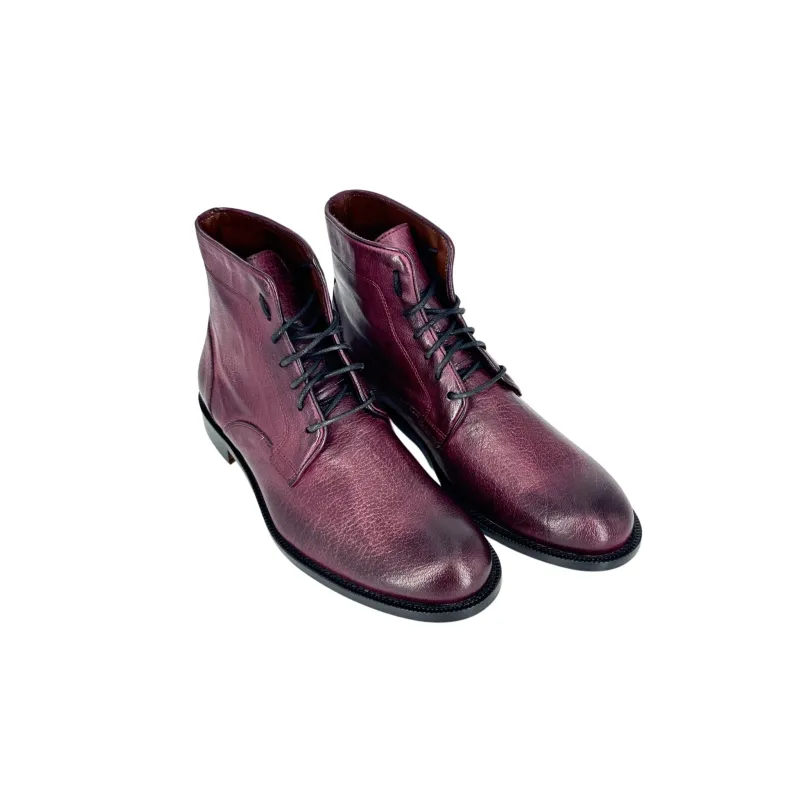 Handcrafted Amphibian In Burgundy Buffalo