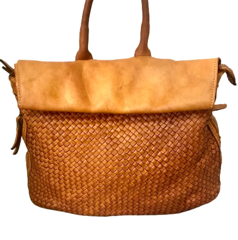 Handcrafted Backpack In Woven Leather
