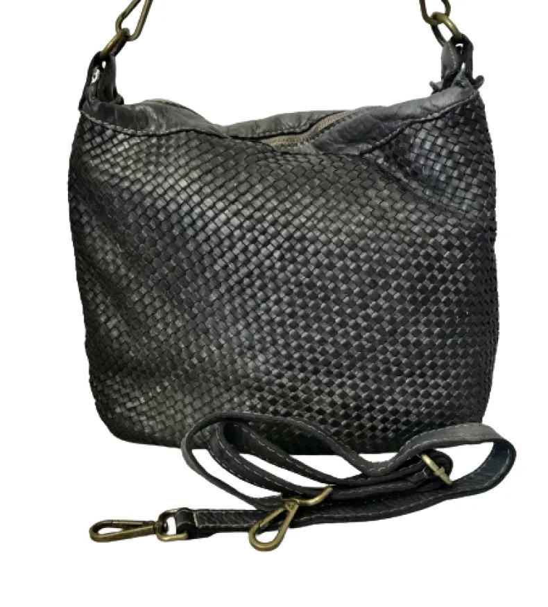 Handcrafted Bag In Woven Leather