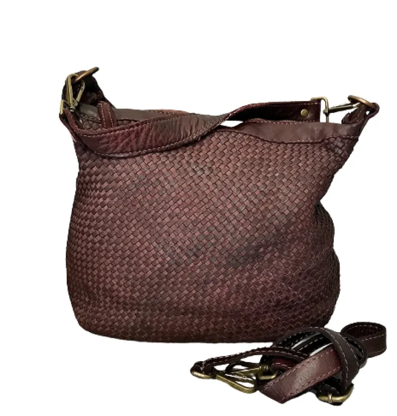 Handcrafted Bag In Woven Leather