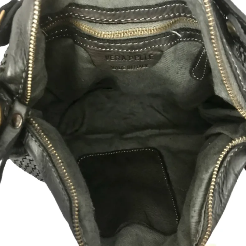 Handcrafted Bag In Woven Leather