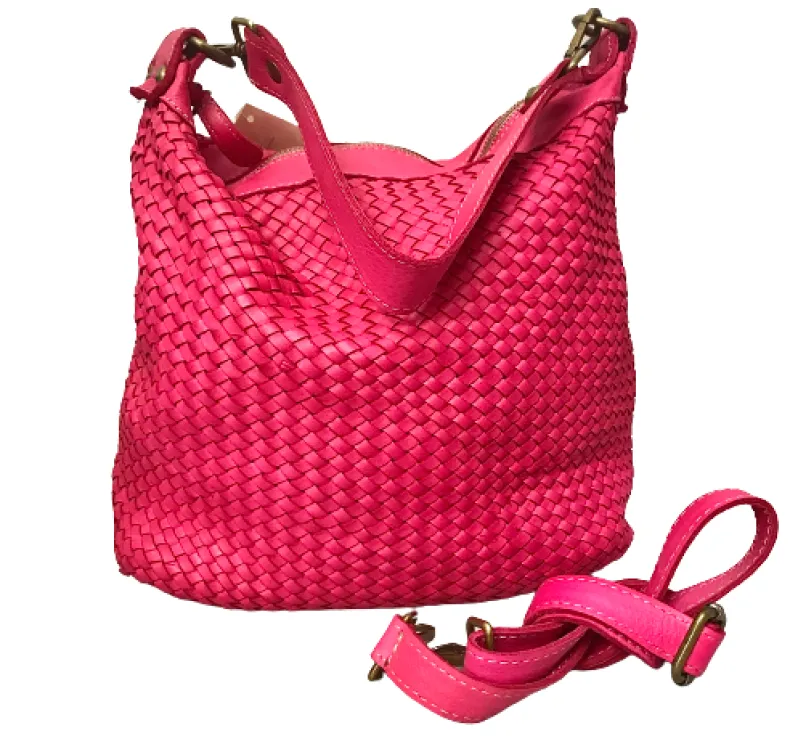 Handcrafted Bag In Woven Leather